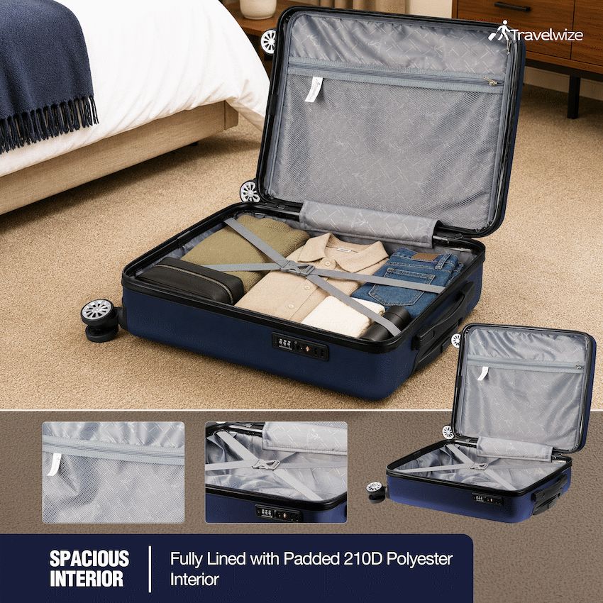 Travelwize Maple ABS 85cm 4-Wheel Spinner Luggage - Navy