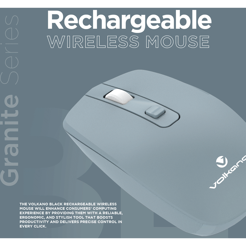 Volkano Granite Series Rechargeable Wireless Mouse - Blue