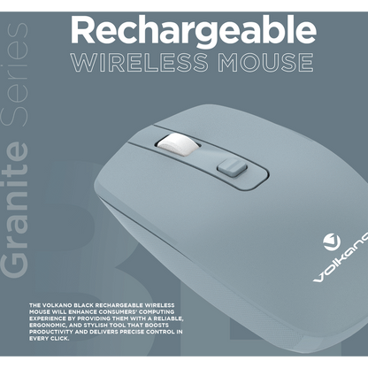 Volkano Granite Series Rechargeable Wireless Mouse - Blue
