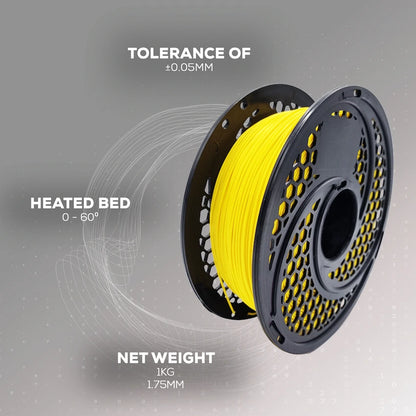 PLA Yellow Filament 1kg, 1.75mm