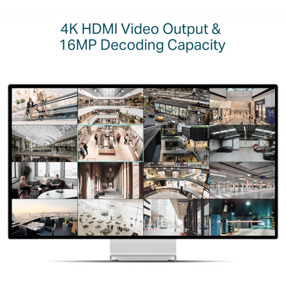 TP-Link Vigi NVR2016H-16P 16-Channel PoE+ Network Video Recorder
