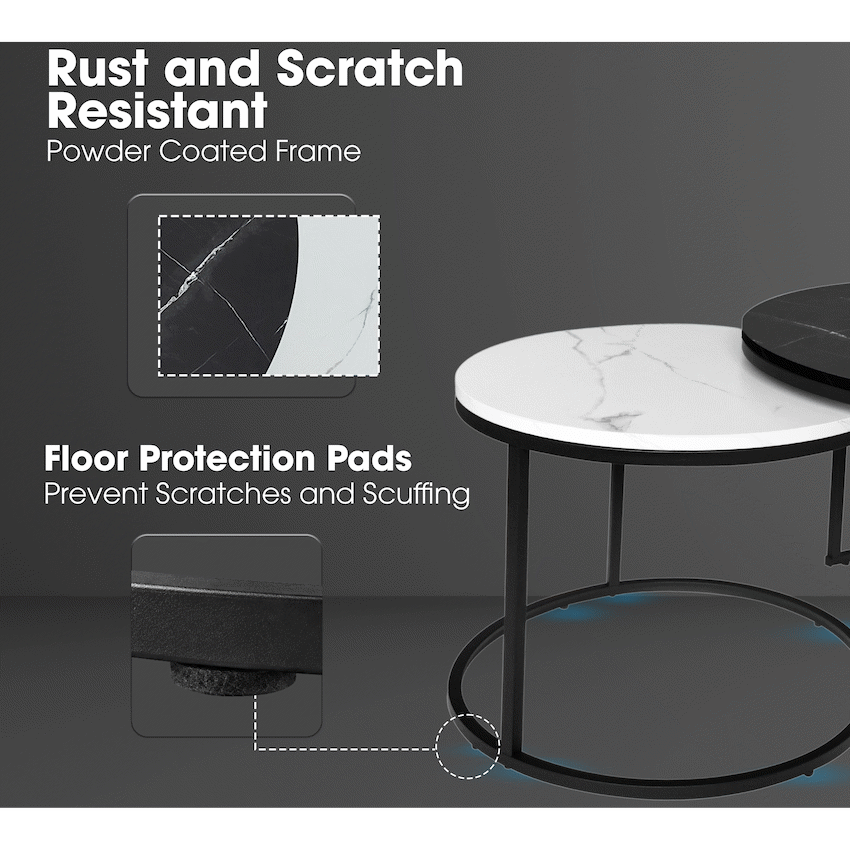 Everfurn Nile Nesting Coffee Table - Ying Yang