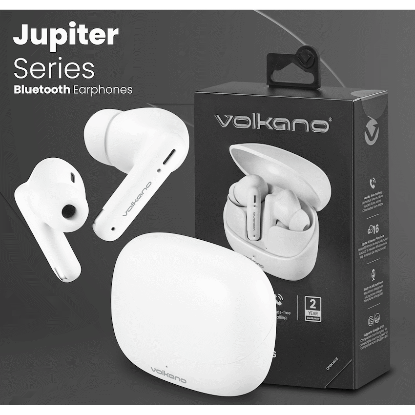 Volkano Jupiter Series TWS Earphones - White