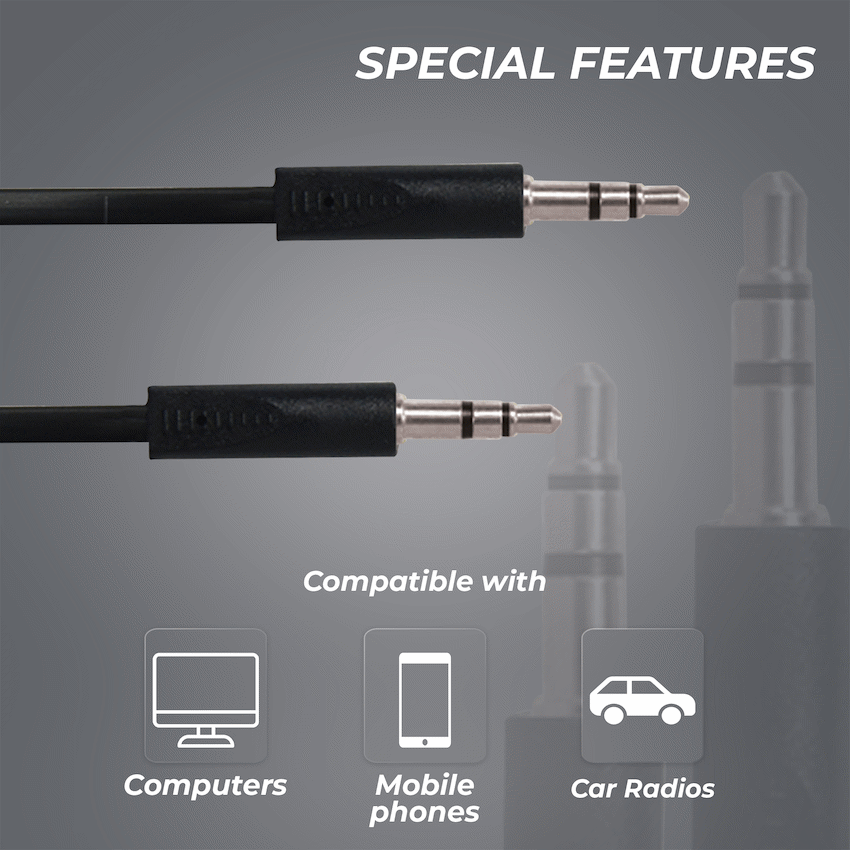 Bounce Cord Series AUX Cable - Black