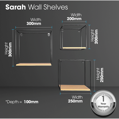 Everfurn Sarah Wall Shelves - Set of 3