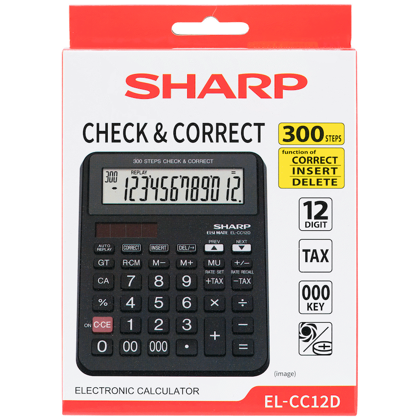 Sharp EL-CC12D Desk Calculator - CheckCorrect Tax