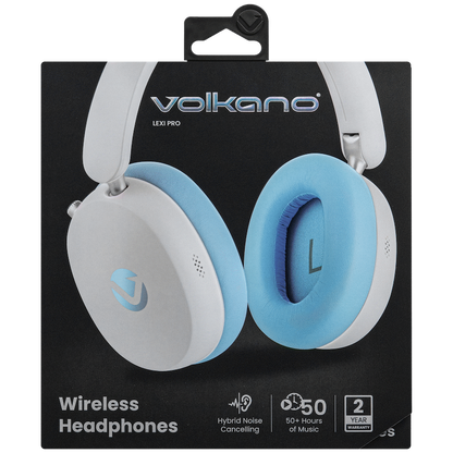Volkano Lexi Pro Hybrid ANC Headphones - Blue/Cream