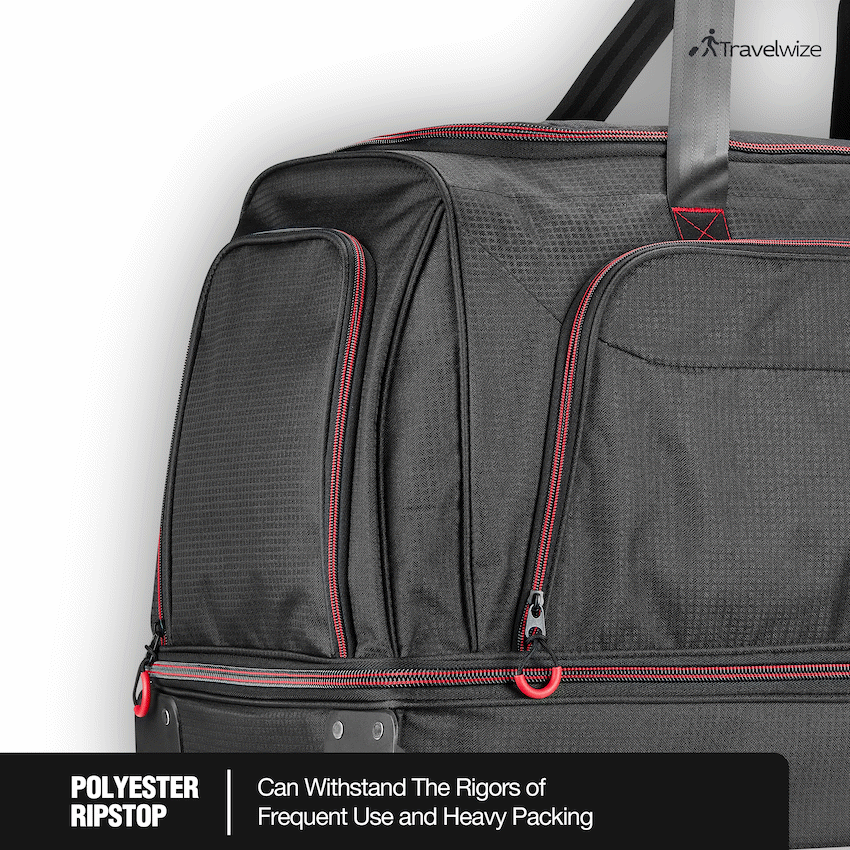 Travelwize Asteroid Trolley Duffle - Black/Red