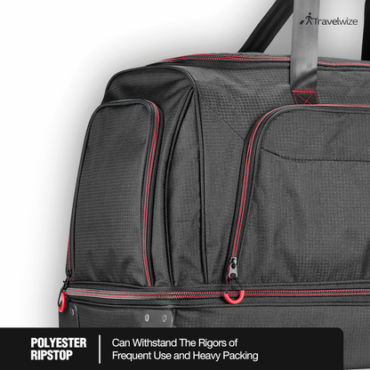 Travelwize Asteroid Trolley Duffle - Black/Red