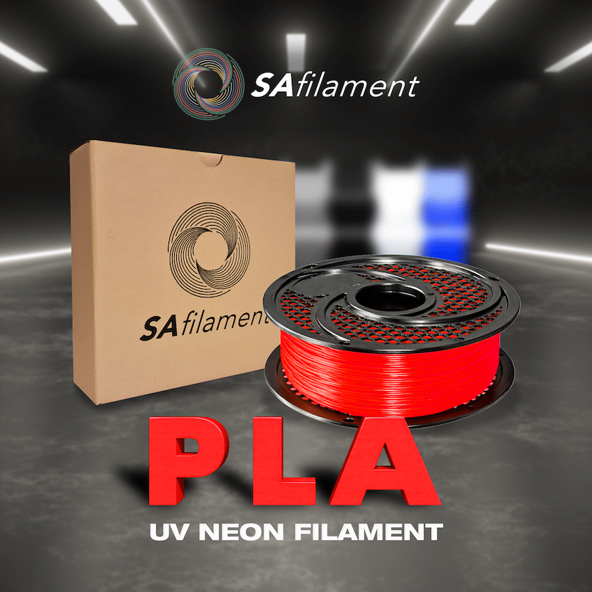 SA Filament PLA UV Neon Filament 1kg -  Fire Red