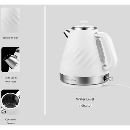 Boden Stark 1.7l Stainless Steel Kettle - White