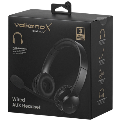 VolkanoX Chat Mk1 Series AUX Headset - Graphite
