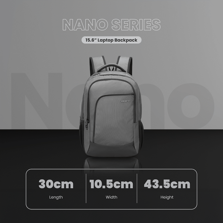 Volkano Nano 15.6" Laptop Backpack - Grey