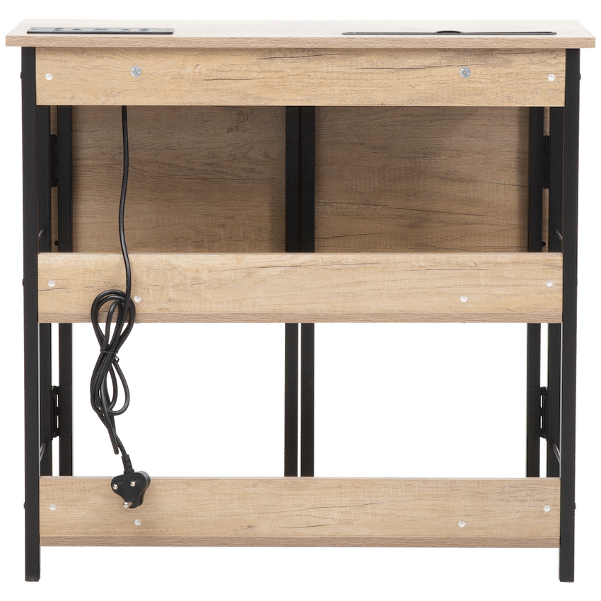 Everfurn Viron Folding Desk with 2-Prong Plugs and USB