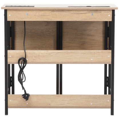 Everfurn Viron Folding Desk with 2-Prong Plugs and USB