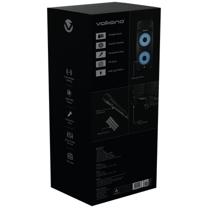 Volkano Olympian Series Dual 15" Party Speaker - Black