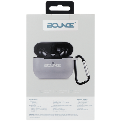 Bounce Clef X True Wireless Earphones + Silicone Accessories - Black