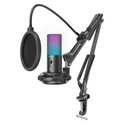 Fifine T669 Pro3 USB Microphone with Pop Filter and Boom Arm Stand