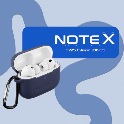Amplify Note X 3 Series TWS Earphones - White Case + Blue Cover