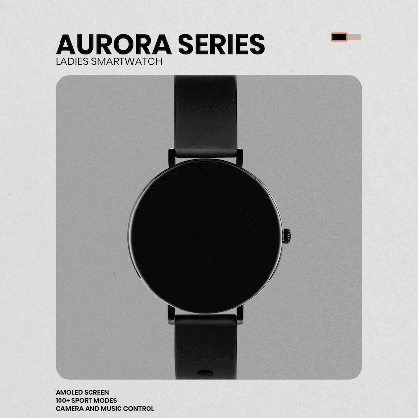 Volkano Aurora Series Ladies Smart Watch - Black