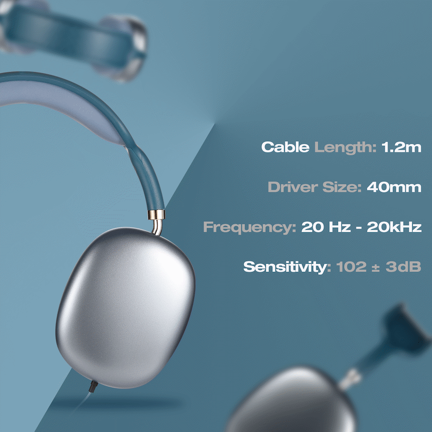 Amplify Zenith Series Aux Headphones - Blue