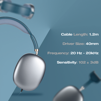 Amplify Zenith Series Aux Headphones - Blue