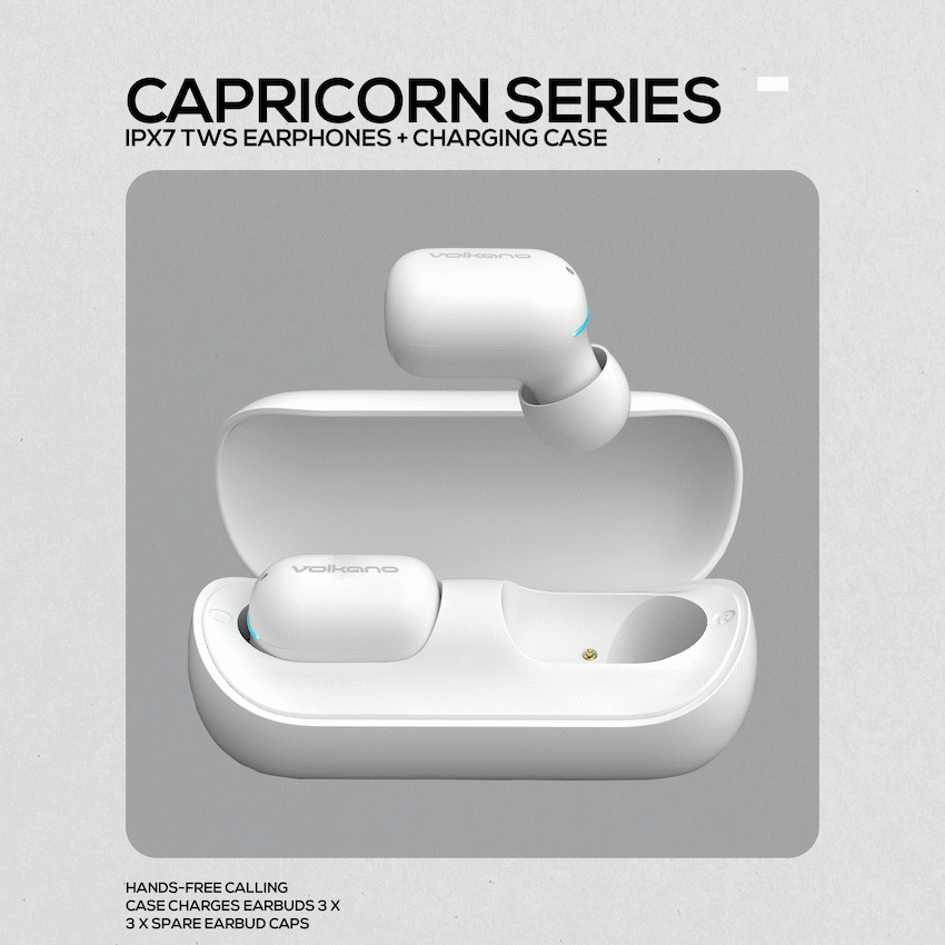 Volkano Capricorn Series IPX7 TWS Earphones with Charging Case