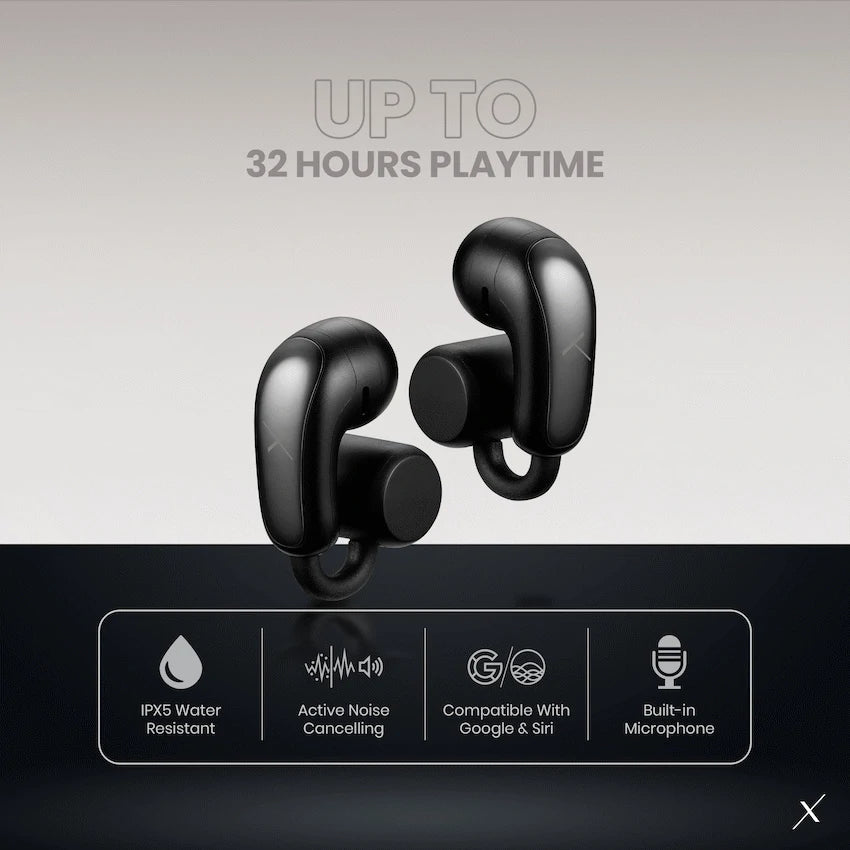 VolkanoX O400 Air Conduction In-Ear OWS Earphones - Black