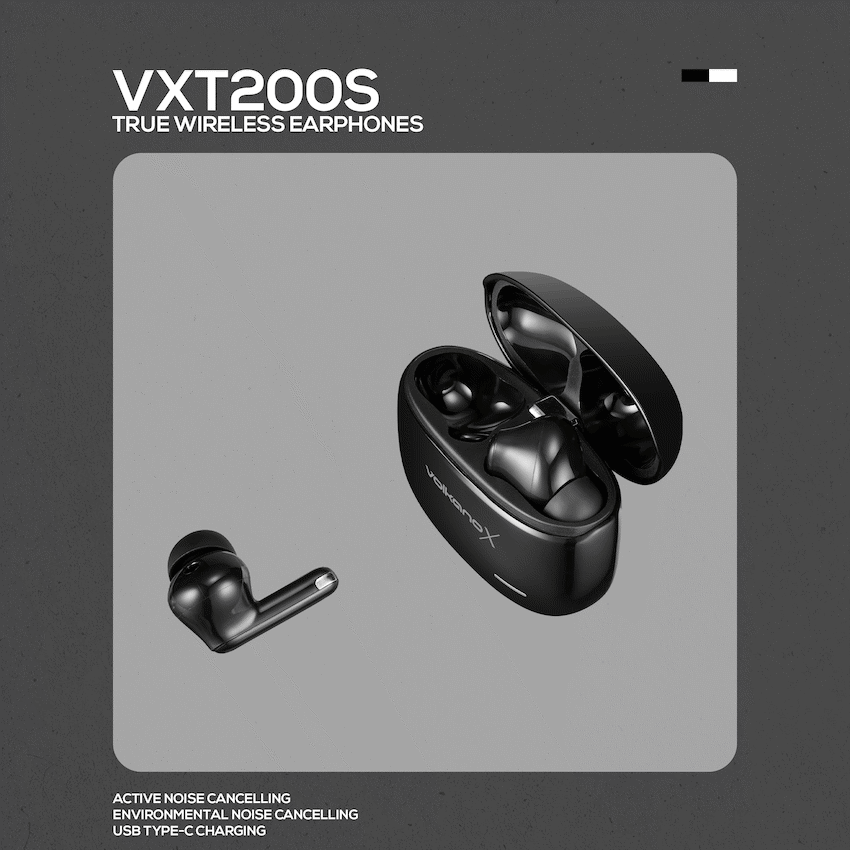 VolkanoX VXT200S Hybrid ANC TWS Earphones - Black
