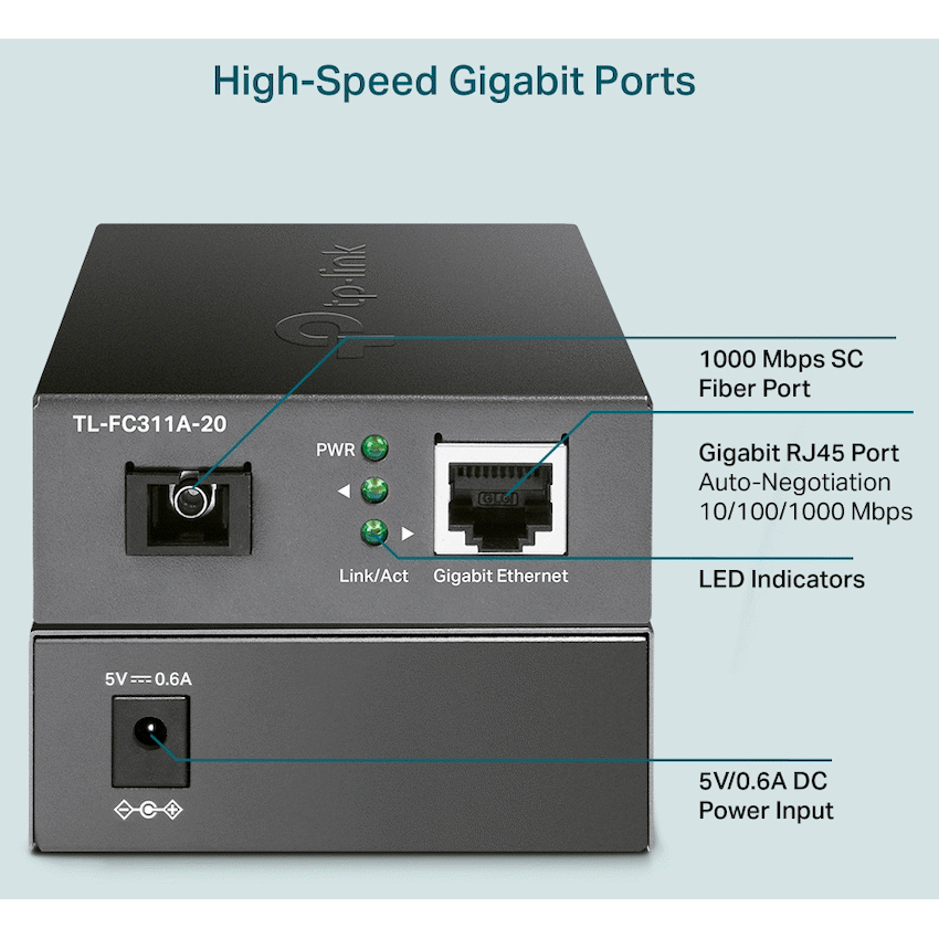TP-Link TL-FC311A-20 Gigabit WDM Media Converter