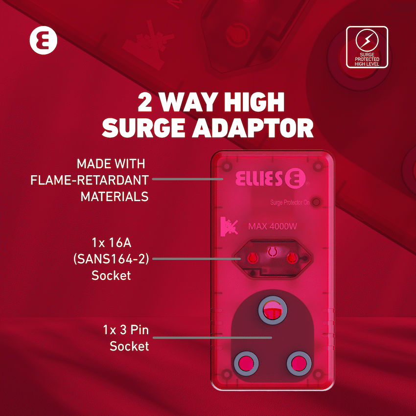 Ellies 2 Way High Surge Adaptor - RD