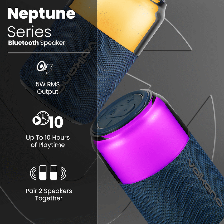 Volkano Neptune Bluetooth Wireless Speaker - Blue
