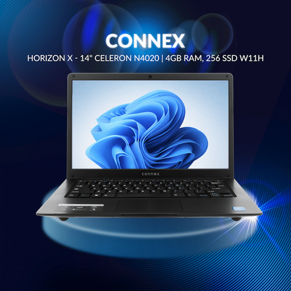 Horizon X Laptop- Connex 14" Celeron N4020 4/256 SSD W11H - BK