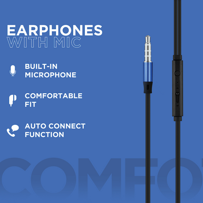 Volkano Alloy Series Metal Earphone - Blue