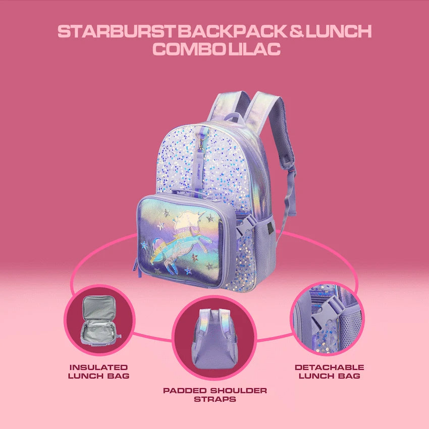 Quest Starburst Backpack & Lunch Combo Lilac