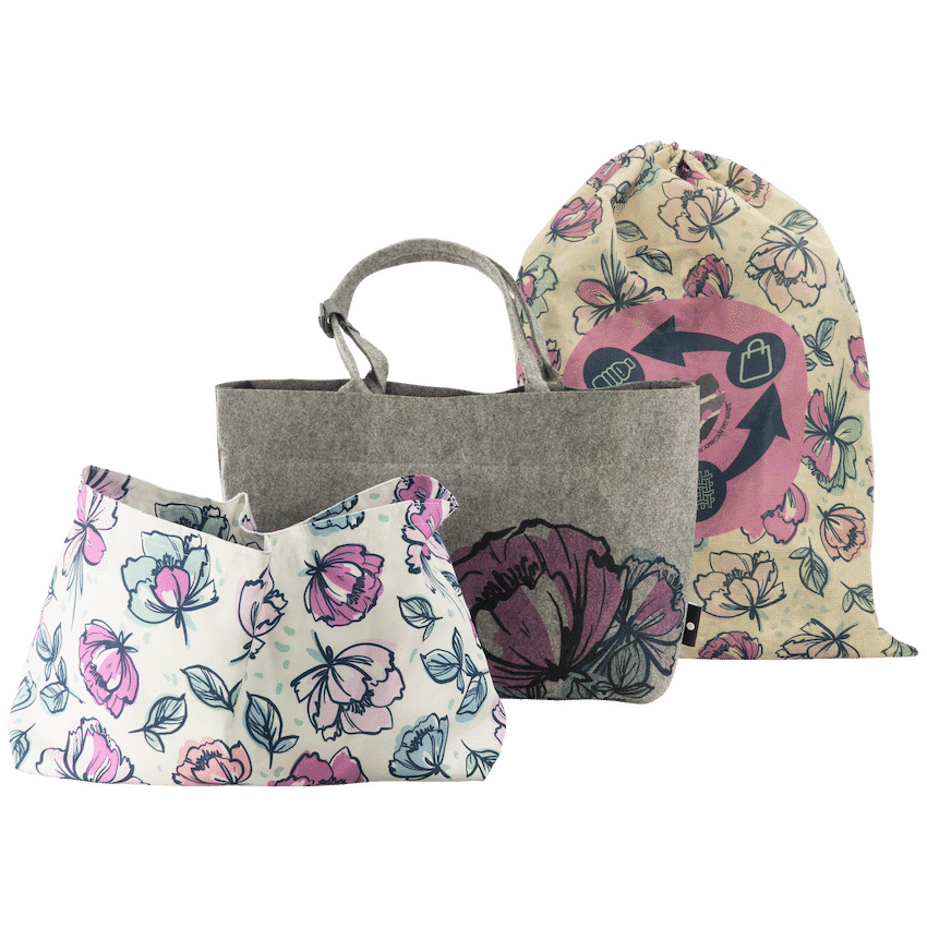 Totes Babe Peony Diaper Tote - Grey