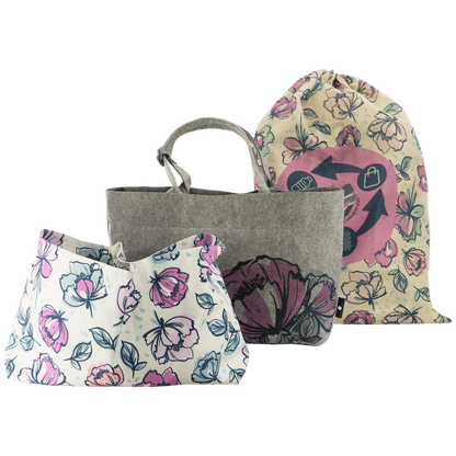 Totes Babe Peony Diaper Tote - Grey