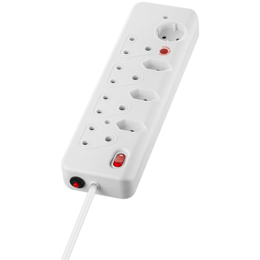 Nexon 8 Way  Medium Surge Multiplug 0.5M - White