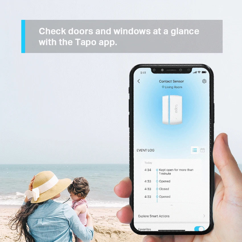 TP-Link Tapo T110 Smart 868mhz Door/Window Sensor with CR2032 Battery