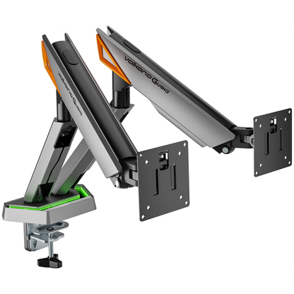 Volkano Gaming Void Series- Dual Arm Full Motion Monitor mount - RGB - GR