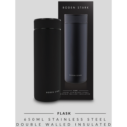 Boden Stark 650ml Travel Flask - Black