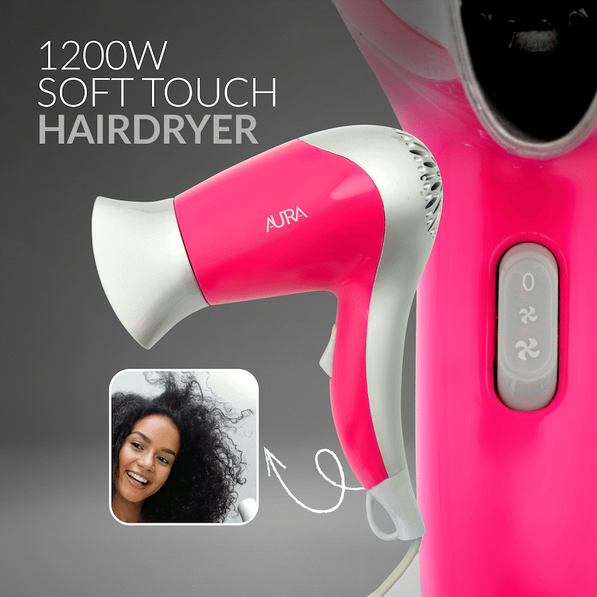 Aura by Elektra 1200W Soft Touch Hairdryer