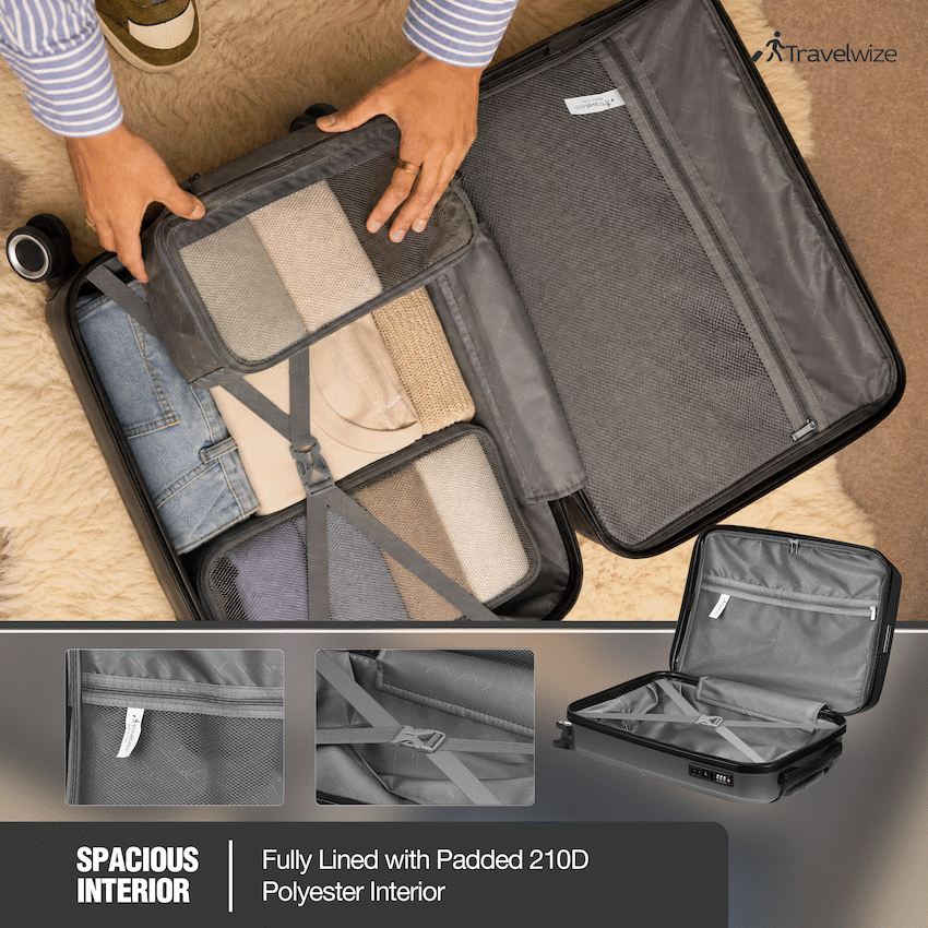 Travelwize Quartz PP 66cm 4-Wheel Spinner Luggage - Silver