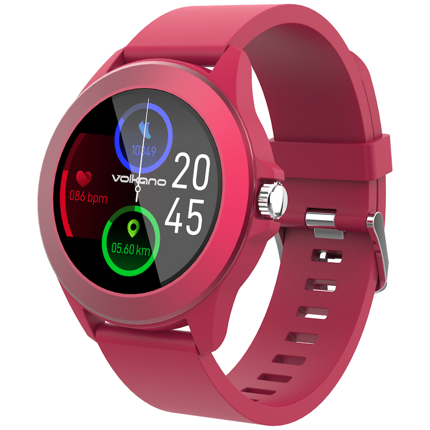 Volkano Splash Series Round Smartwatch - Red