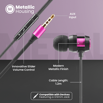Volkano Alloy series metal earphone - Purple