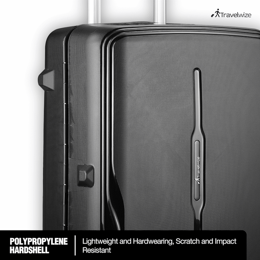 Travelwize Clipper PP 3Pc 4-Wheel Spinner Luggage Set Black