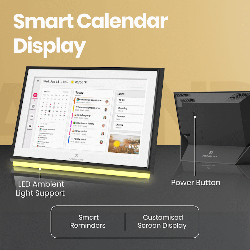 Volkano Agenda Series Smart Calendar and Digital Photo Frame  10" - Black