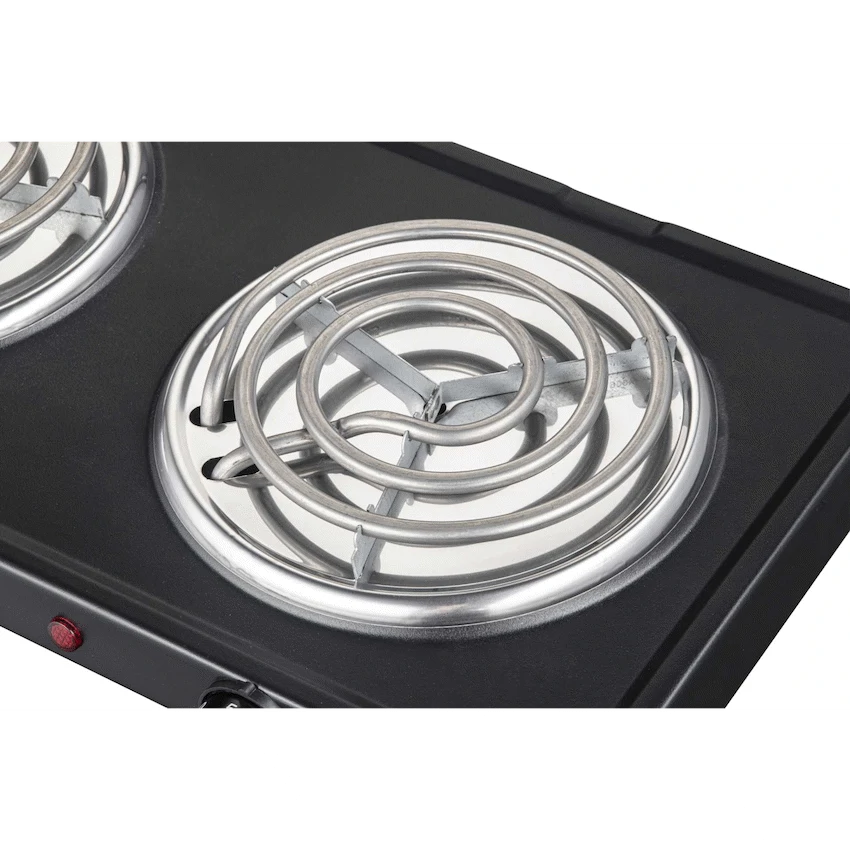 Elektra Double Spiral Hot Plate - Black