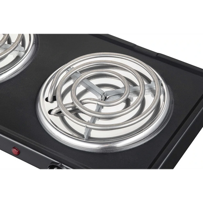 Elektra Double Spiral Hot Plate - Black