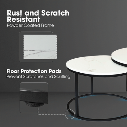 Everfurn Nile Nesting Coffee Table - Marble White